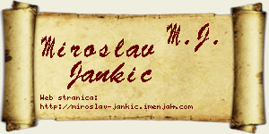 Miroslav Jankić vizit kartica